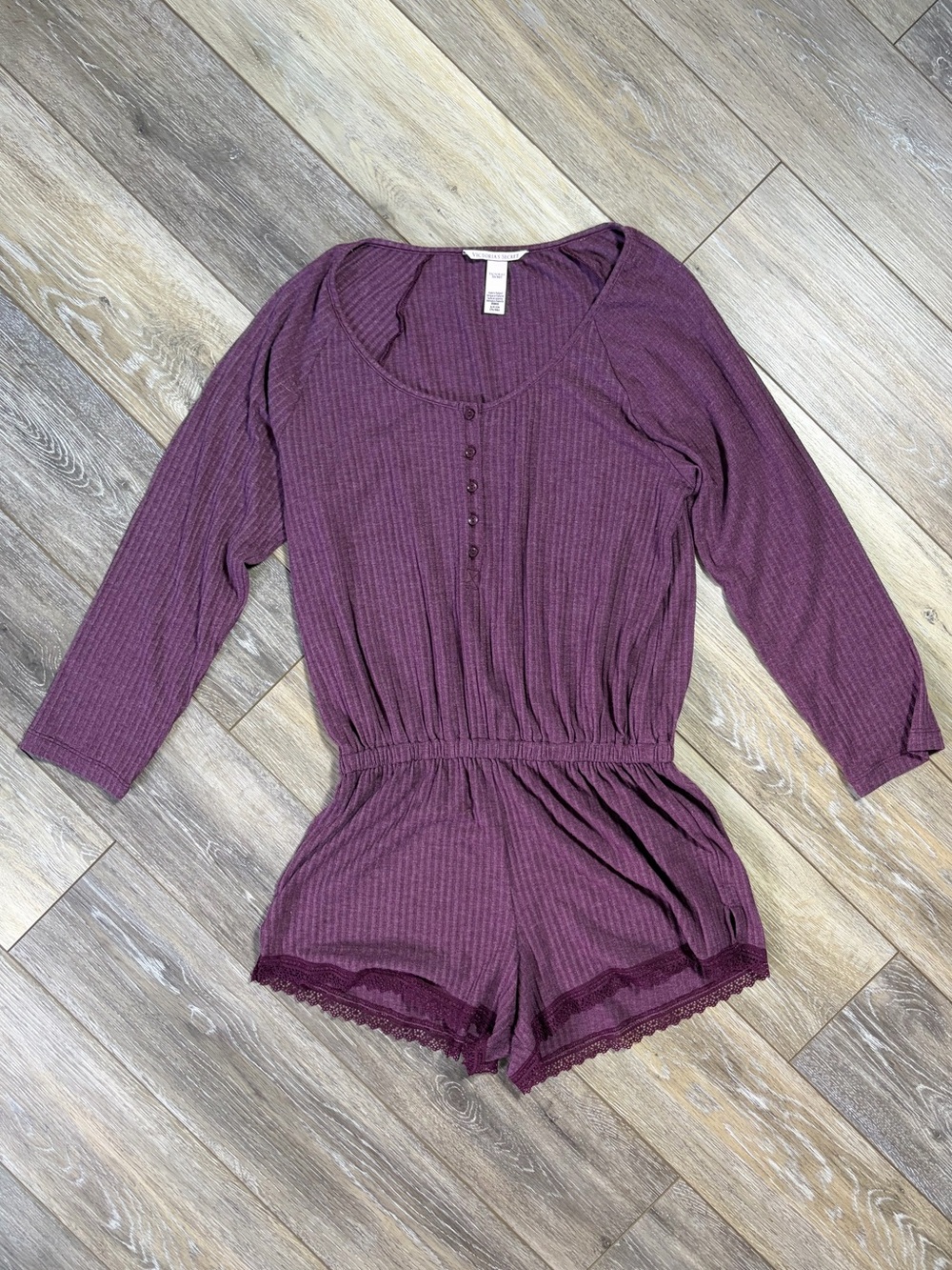 Victoria Secret Purple Ribbed Romper - Picture 2 of 12